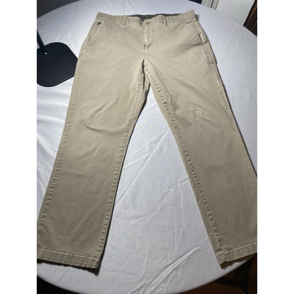 English Laundry Men's Straight Leg Chino Pants 34x30 Khaki Tan Stretch